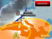 Meteo Weekend: linea di Temporali con Grandine lambirà l'alta pressione, gli effetti Sabato e Domenica